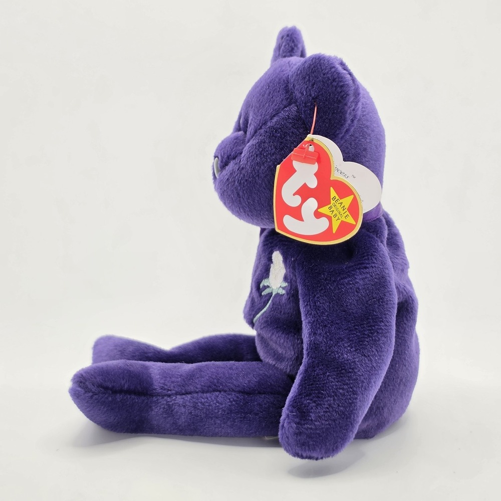 Ty Beanie Baby Princess Diana Bear 1997 Retired Purple Teddy Bear PE Pellets - Picture 4 of 15